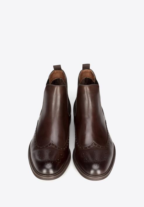 Papuci din piele perforată pentru bărbați, maro, 89-M-914-4-44, Fotografie 7