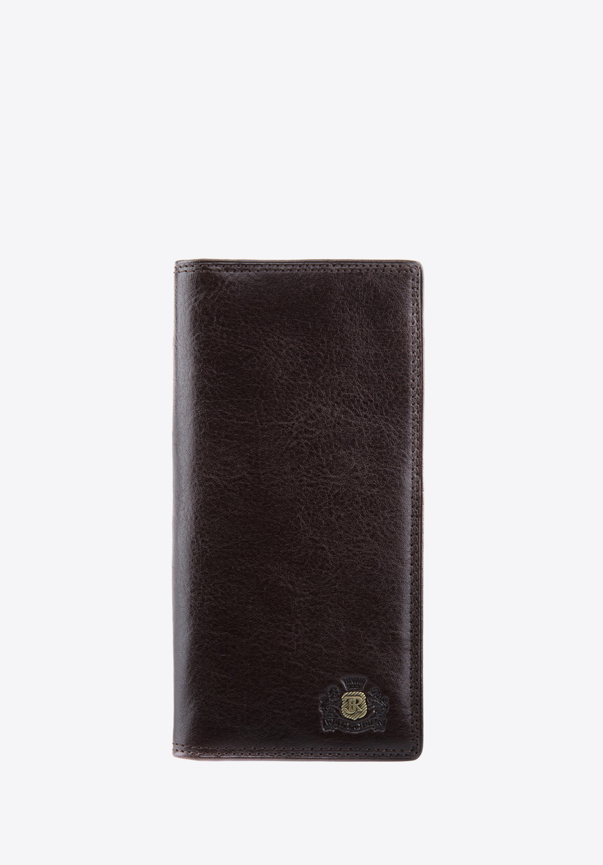 Portofel alungit din piele cu blazon, maro, 39-1-170-3, Fotografie 1