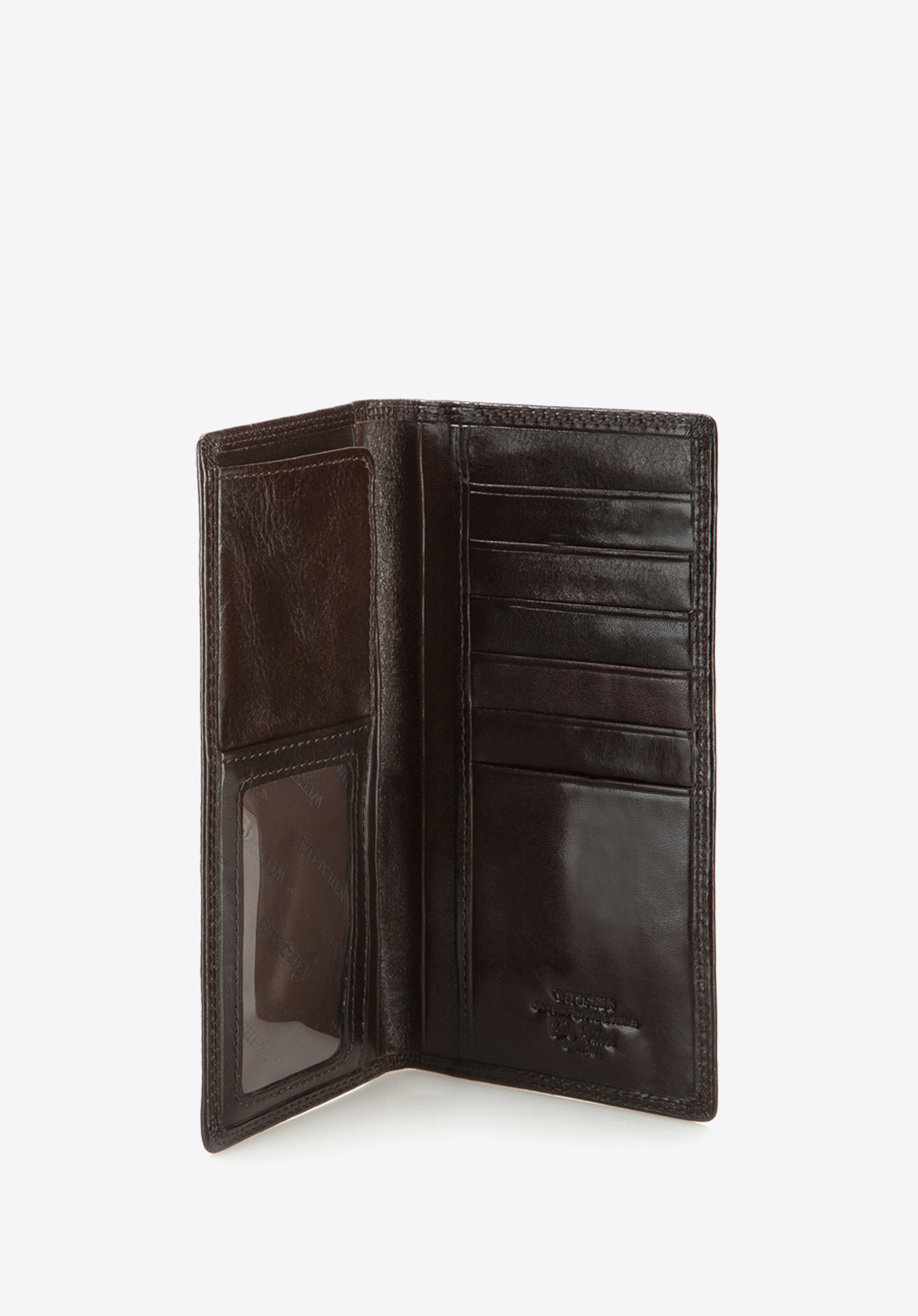 Portofel alungit din piele cu blazon, maro, 39-1-170-3, Fotografie 1