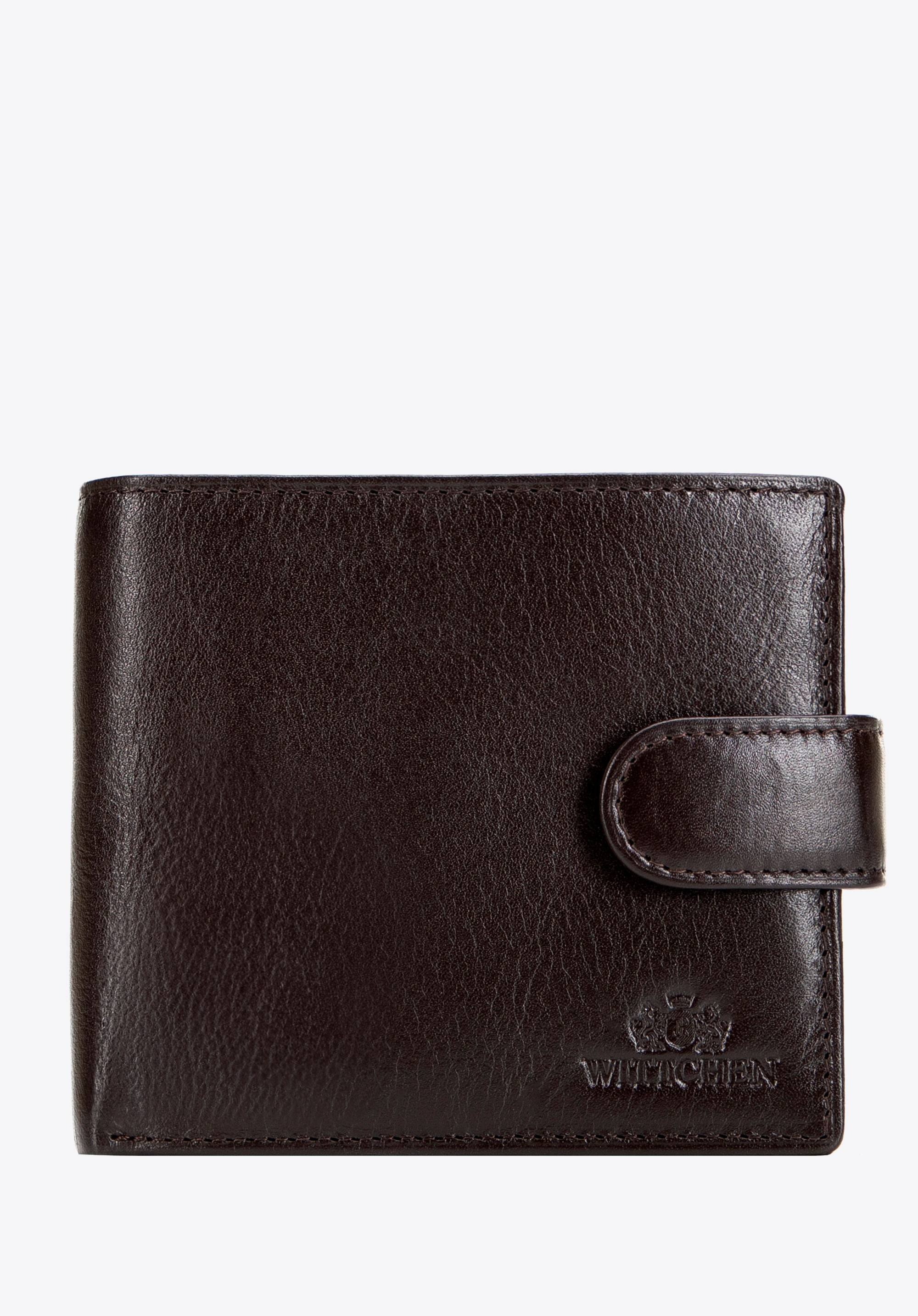 Portofel clasic din piele pentru bărbați cu închidere cu capsă, maro, 21-1-125-L40, Fotografie 1