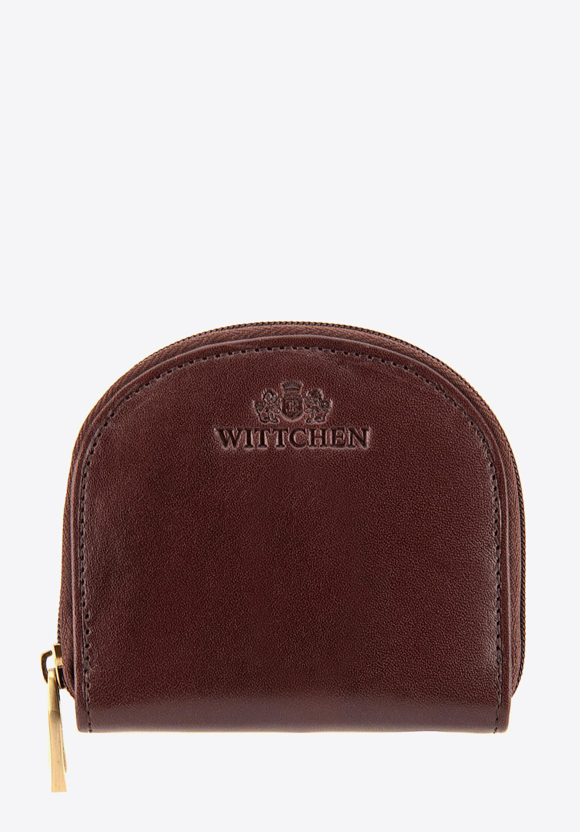 Portofel pentru monede din piele cu fermoar, maro, 21-2-066-9L, Fotografie 1