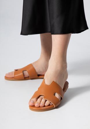 Sandale de damă cu decupaj geometric, maro, 98-DP-803-5-36, Fotografie 1