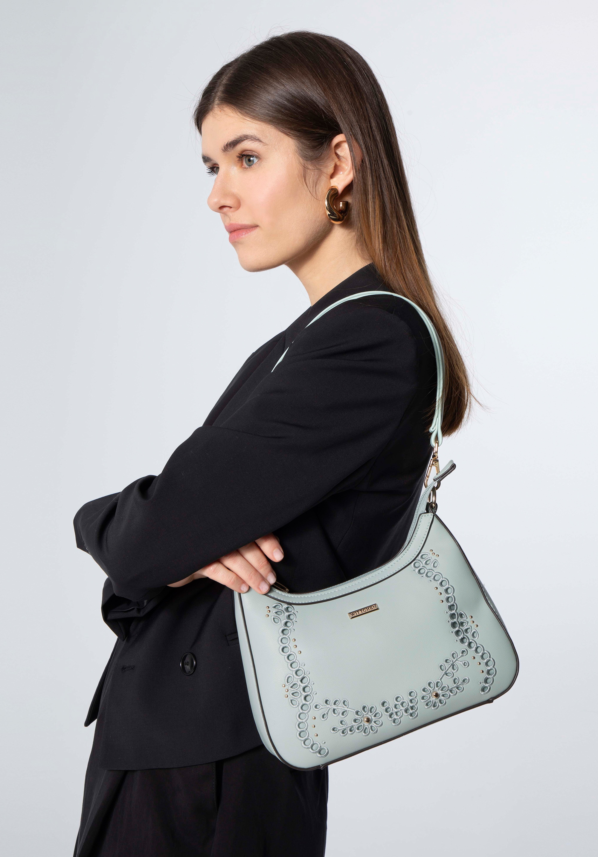 Hobo kabelka z umělé kůže, máta, 98-4Y-503-Z, Obrázek 1