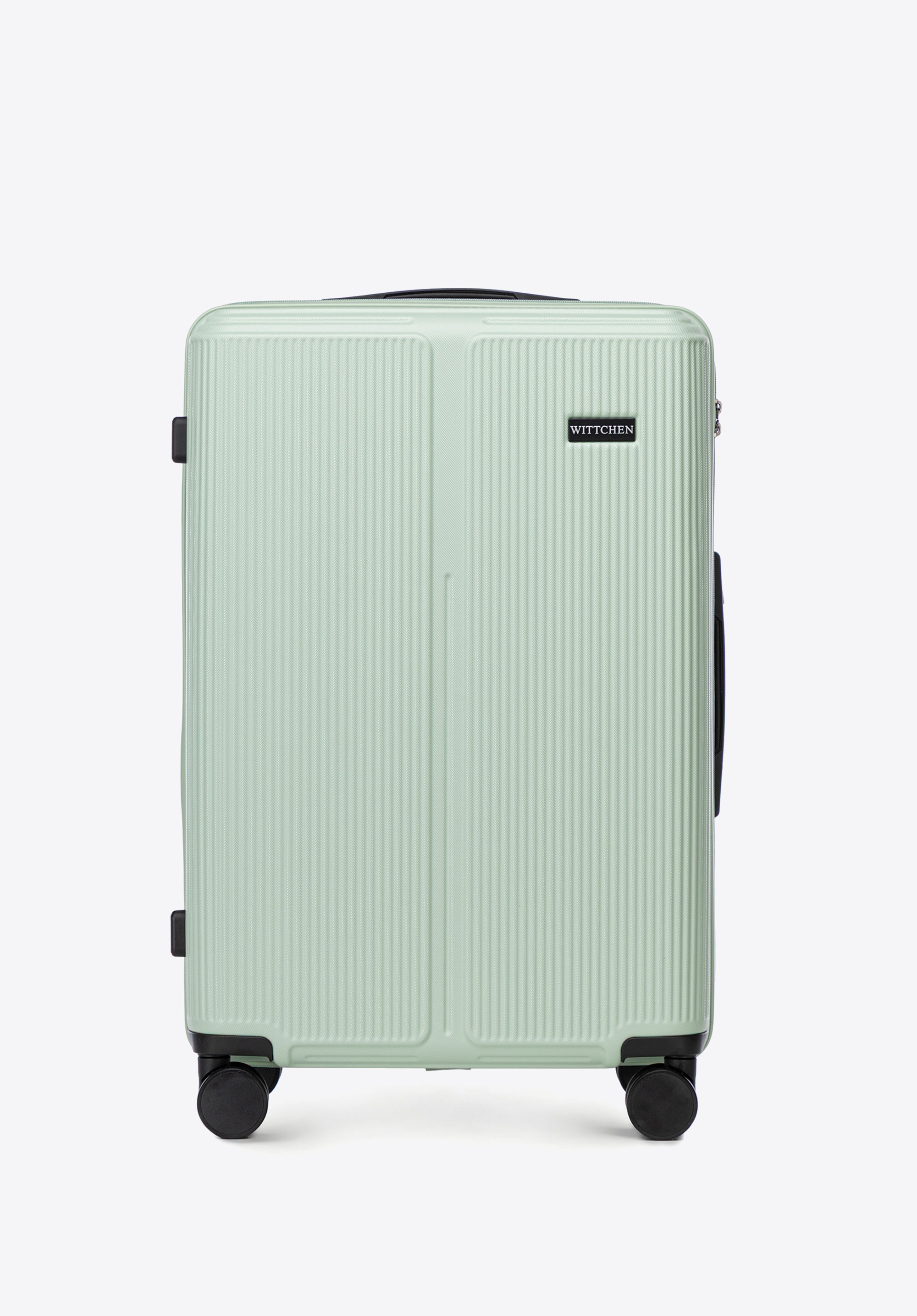 Valiză de dimensiuni medii din ABS cu dungi fine, mentă, 56-3A-602-80P, Fotografie 1