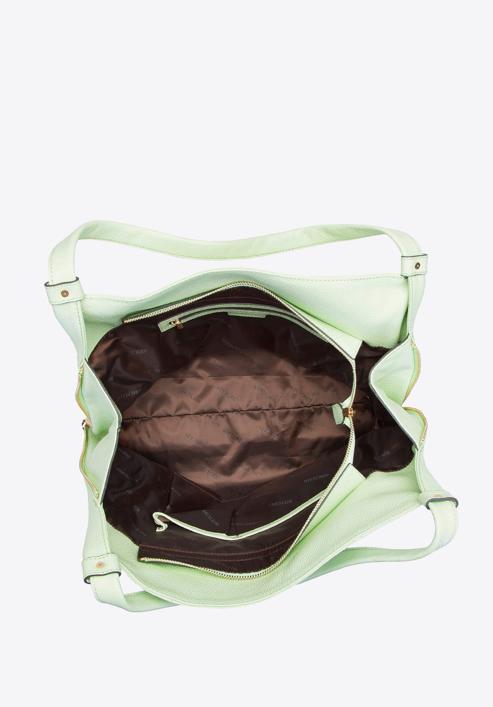 Geantă sac din piele naturală, mentă, 92-4E-647-9, Fotografie 3