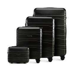Modern bőröndkészlet polikarbonátból, fekete, 56-3P-70K-1, Fénykép 1