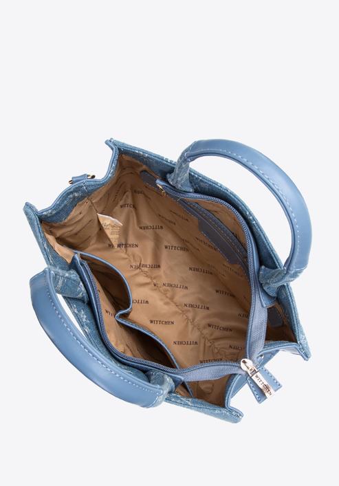 Dámská kabelka s monogramem, modrá, 97-4Y-214-7, Obrázek 3