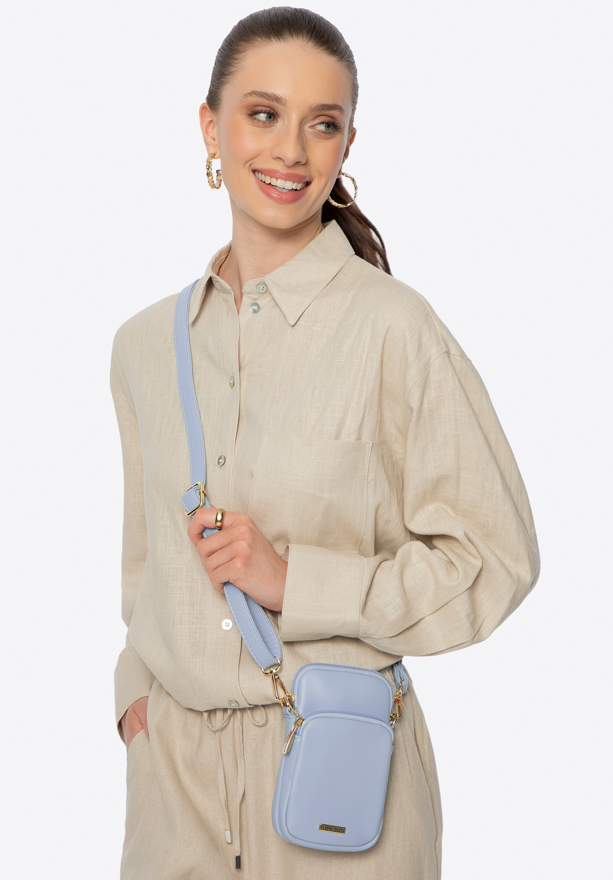 Dámska mini crossbody kabelka z umelej kože, modrá, 100-2Y-236-N, Obrázok 1