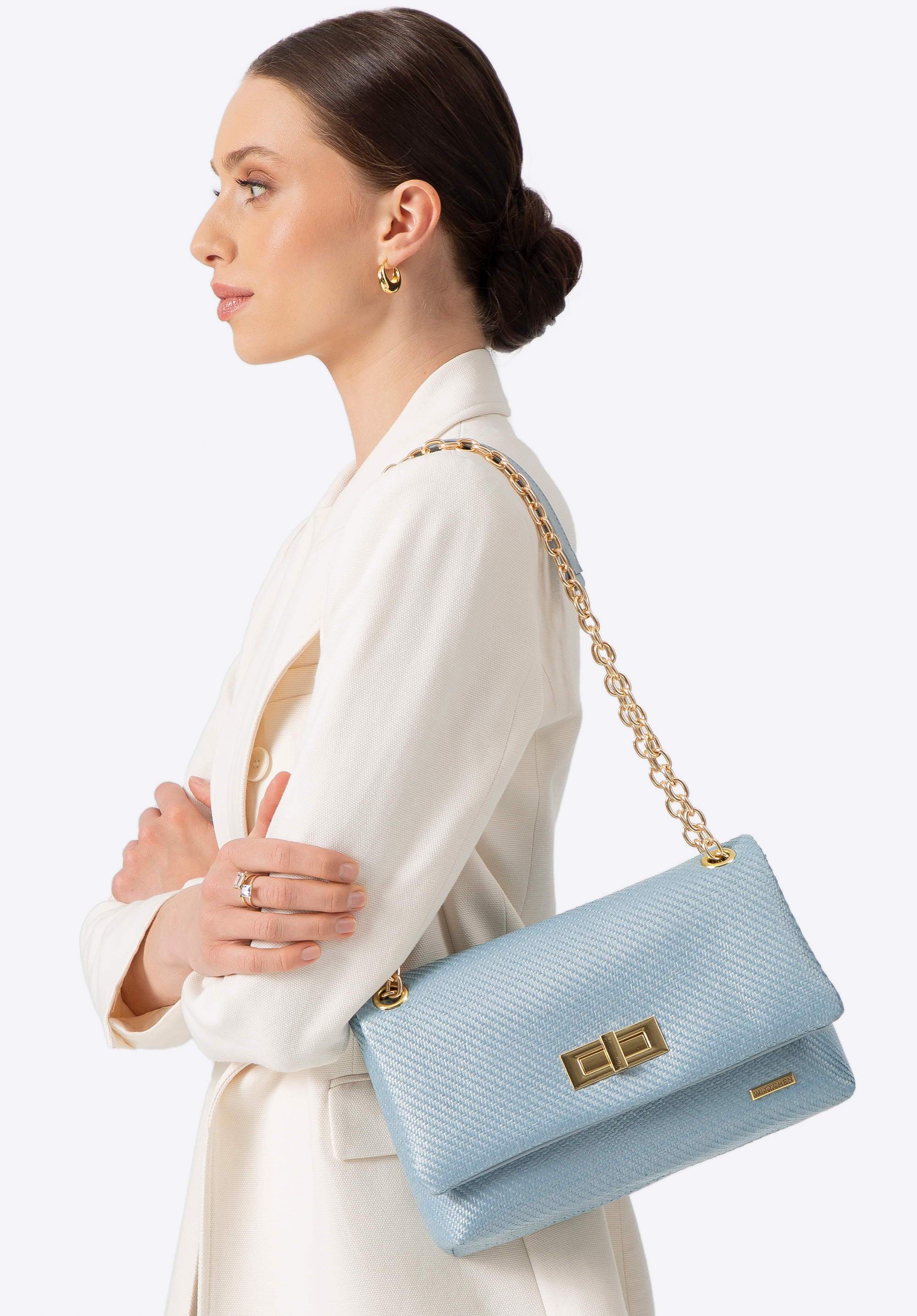 Dámská řetízková crossbody kabelka, modrá, 100-4Y-414-N, Obrázek 1