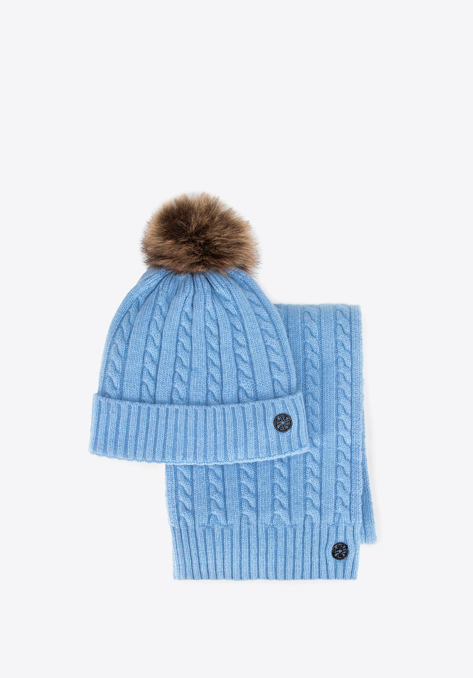 Dámská zimní souprava ze směsi vlny, modrá, 101-SF-500-7, Obrázek 1