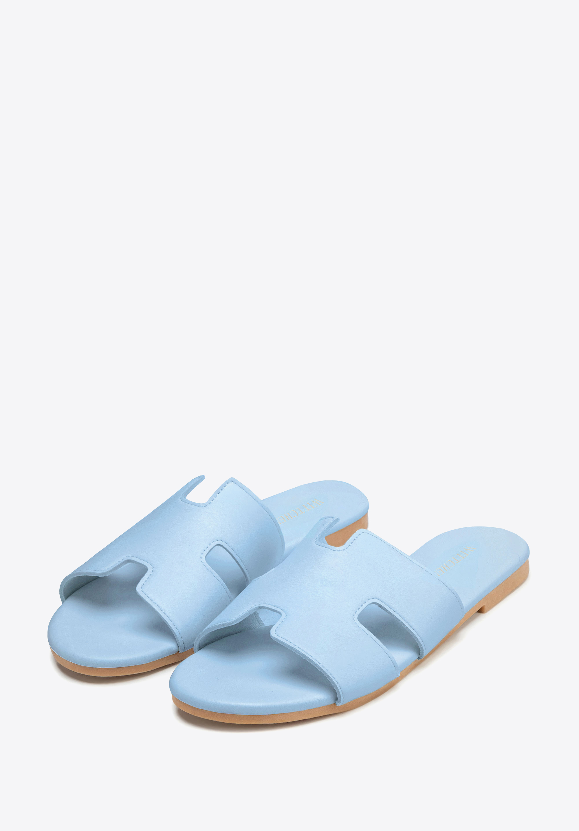 Dámské kožené sandály s výřezem 'H', modrá, 100-DP-809-N-39, Obrázek 1