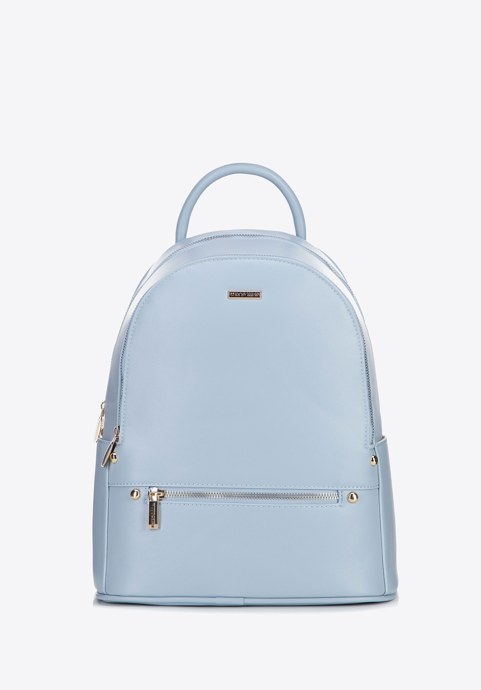 Dámský dvoukomorový batoh z imitace kůže, modrá, 100-4Y-237-N, Obrázek 1