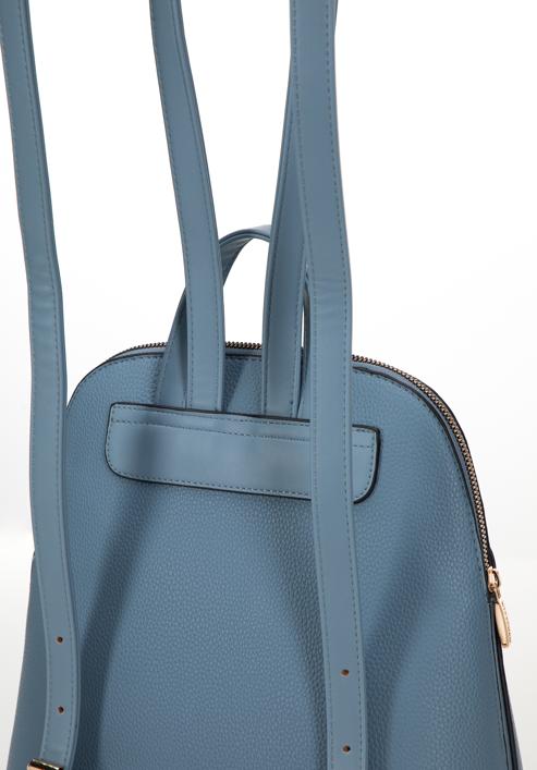 Dámský trapézový batoh z ekologické kůže s nýty, modrá, 98-4Y-605-1, Obrázek 4