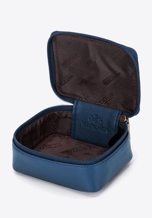 Kožená mini kosmetická taška, modrá, 98-2-003-11, Obrázek 3