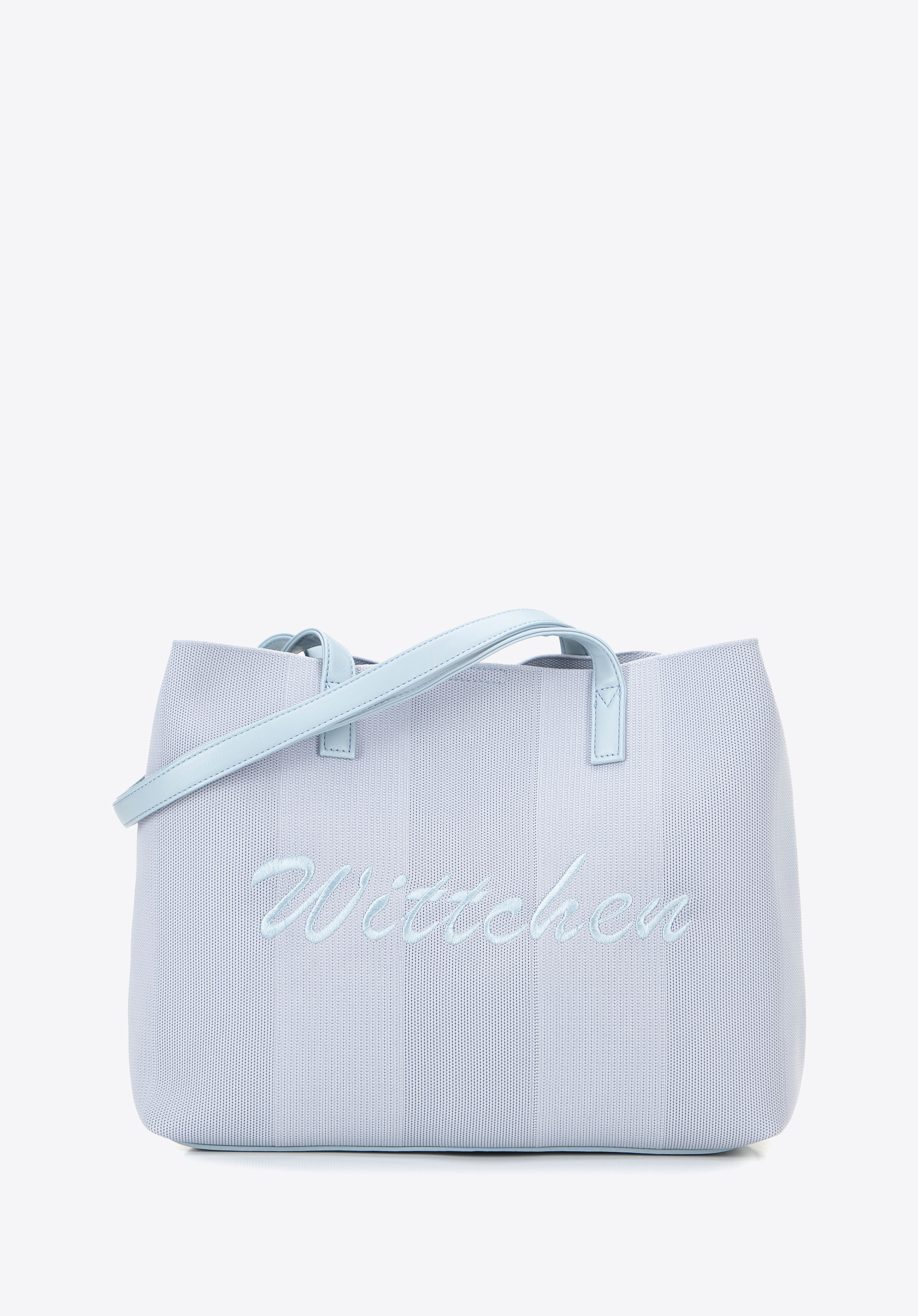 Nákupní taška s uchy z umělé kůže, modrá, 100-4Y-400-N, Obrázek 1