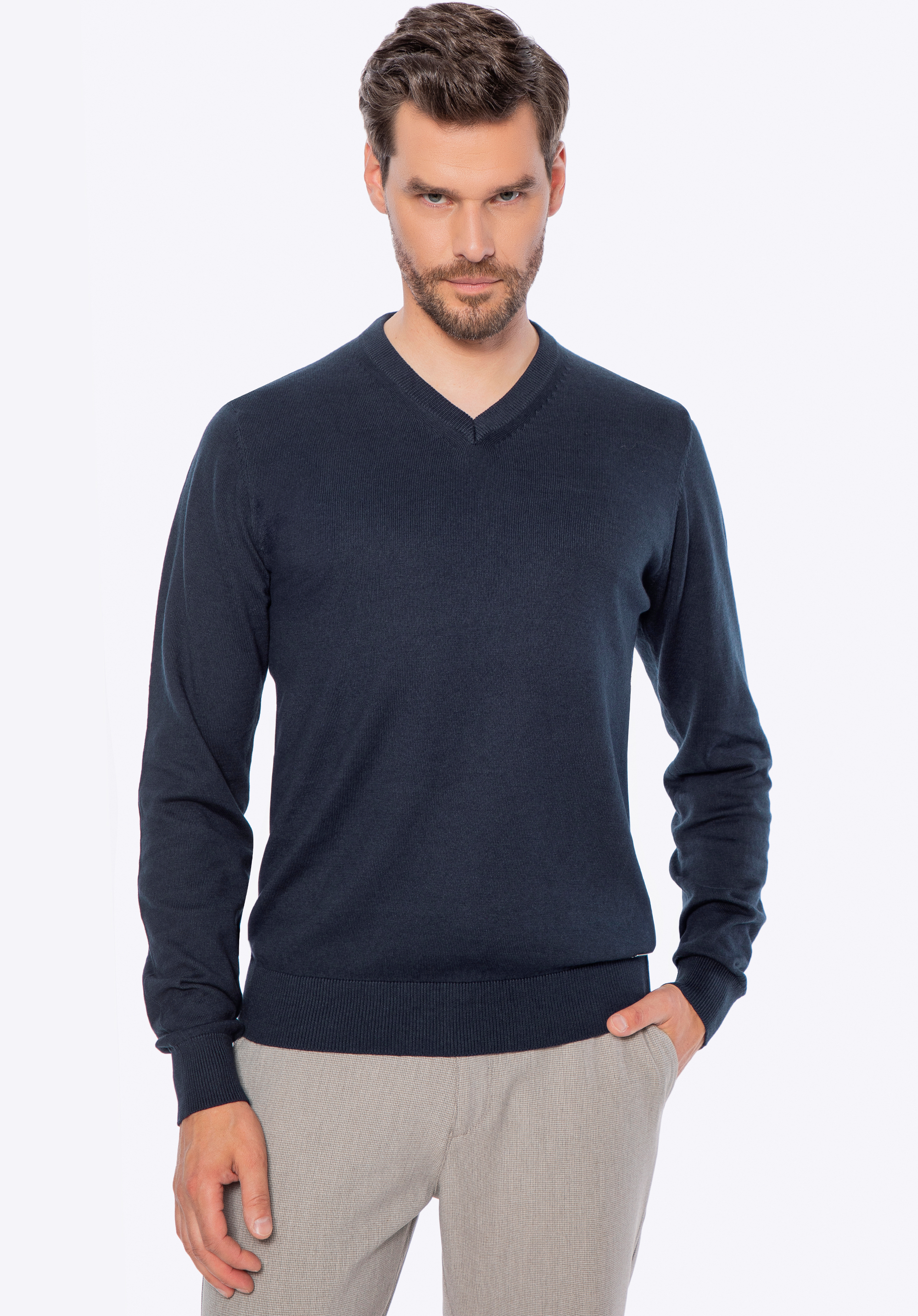 Pánský svetr ze směsi bavlny a kašmíru