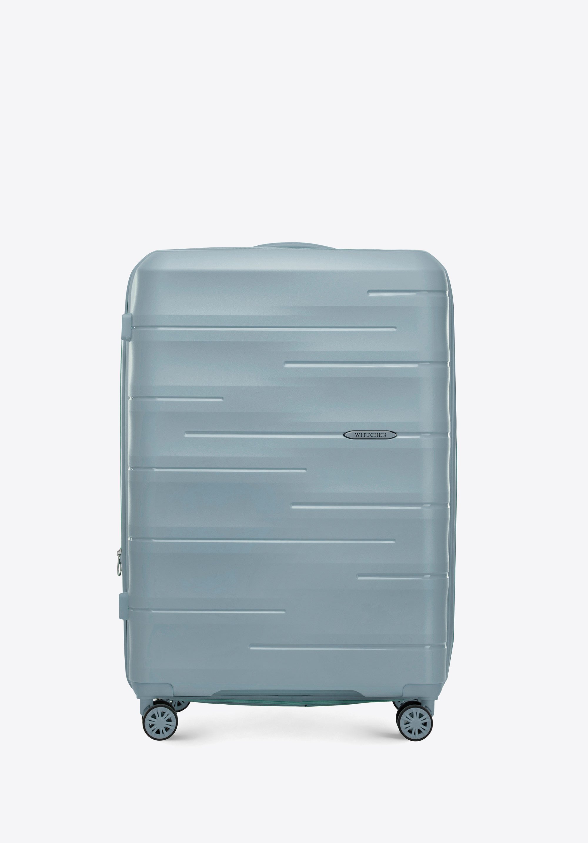 Velký kufr s polypropylenu s vyraženými pruhy, modrá, 56-3T-143-B-00, Obrázek 1