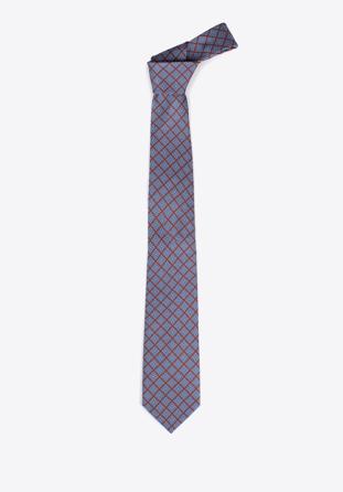 Vzorovaná hedvábná kravata, modro-oranžová, 97-7K-002-X1, Obrázek 1