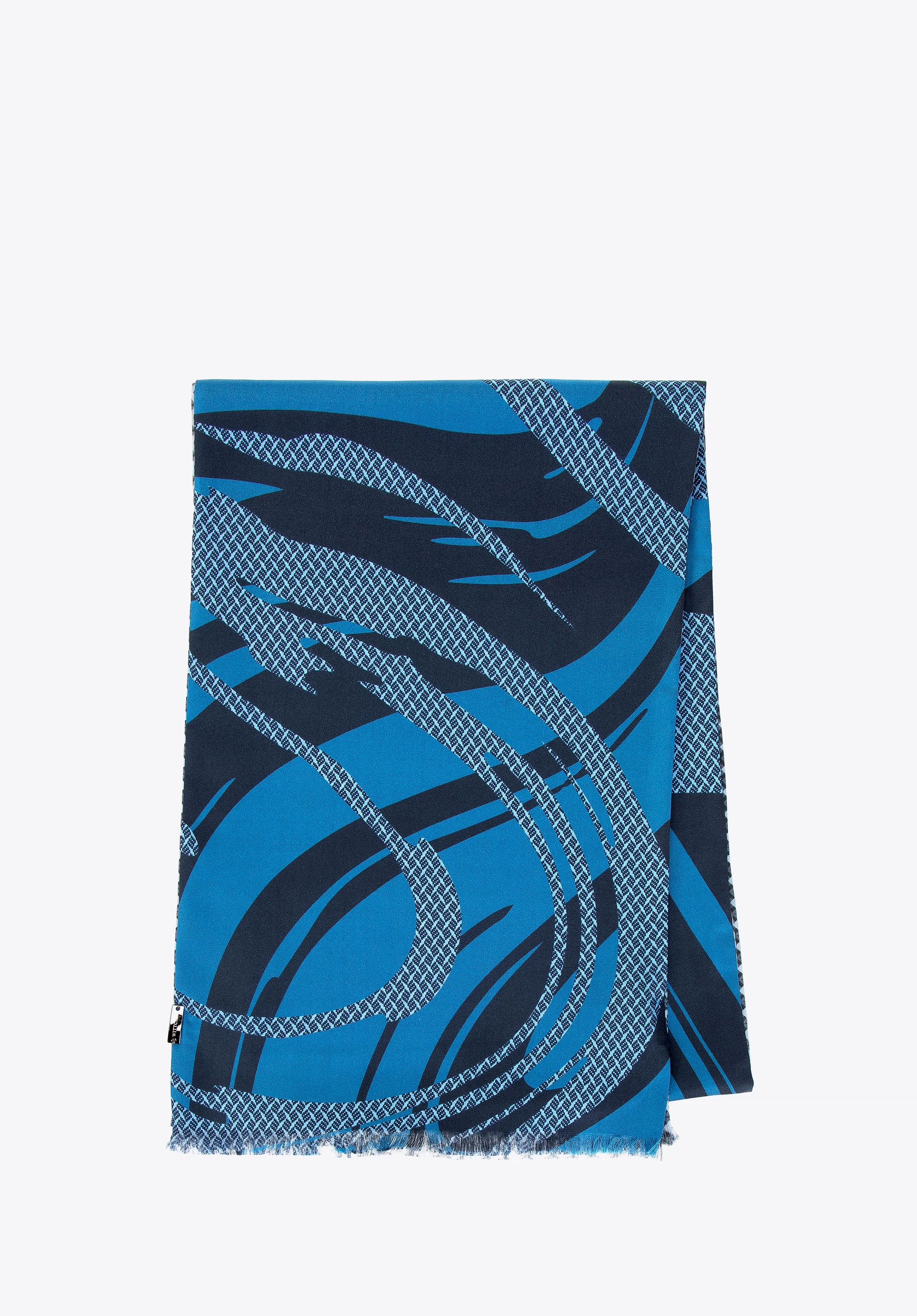 Pánský vzorovaný hedvábný šátek, modro-šedá, 98-7M-S01-X4, Obrázek 1