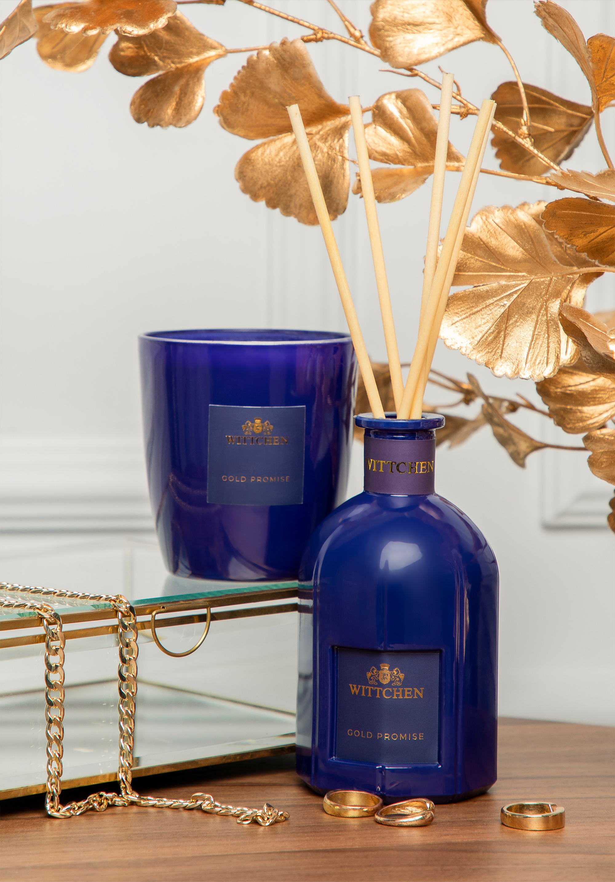 Набір із соєвої свічки та дифузора Gold Promise, , 1-HS-102-7, Фото 1