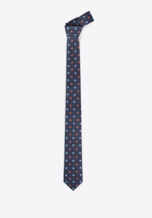 Vzorovaná hedvábná kravata, námořnická modro-oranžová, 97-7K-001-X7, Obrázek 2
