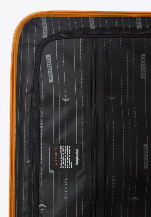 ABS Közepes méretű bőrönd geometriai dombornyomással, narancs, 56-3A-752-55, Fénykép 7