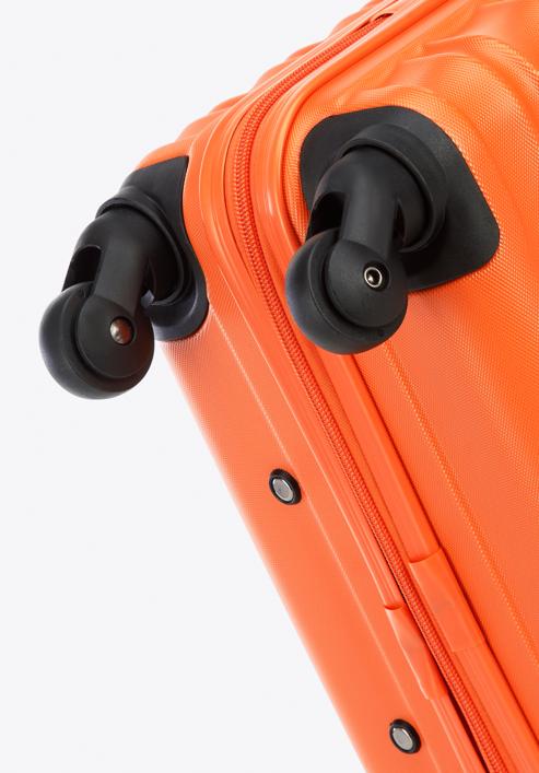 Nagyméretű bőrönd poggyászcímkével, narancs, 56-3A-313-31Z, Fénykép 7