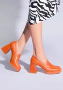 Klasszikus platform bőrcipő, narancs, 96-D-507-6-37, Fénykép 15