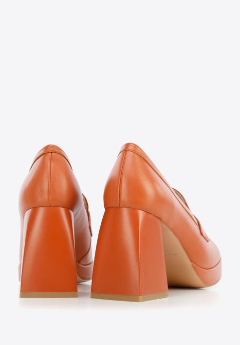 Klasszikus platform bőrcipő, narancs, 96-D-507-1-41, Fénykép 5
