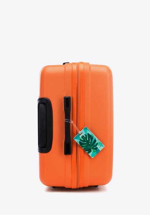 Nagyméretű bőrönd poggyászcímkével, narancs, 56-3A-313-31Z, Fénykép 4