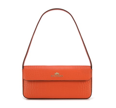 Női bőr bagett táska, narancs, 95-4E-627-7, Fénykép 1