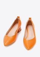 Női tömbsarkú bőrcipő gumis sarokszegéllyel, narancs, 94-D-502-6-36, Fénykép 2
