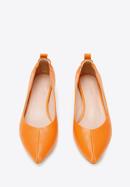 Női tömbsarkú bőrcipő gumis sarokszegéllyel, narancs, 94-D-502-6-36, Fénykép 3