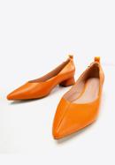 Női tömbsarkú bőrcipő gumis sarokszegéllyel, narancs, 94-D-502-6-36, Fénykép 7