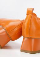 Női tömbsarkú bőrcipő gumis sarokszegéllyel, narancs, 94-D-502-6-36, Fénykép 8