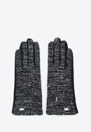 Mănuși de damă din material bucle, negru - alb, 47-6A-005-1X-U, Fotografie 3