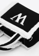 Mini geantă tote cu blană artificială de pluș, negru - alb, 97-4Y-248-4, Fotografie 4