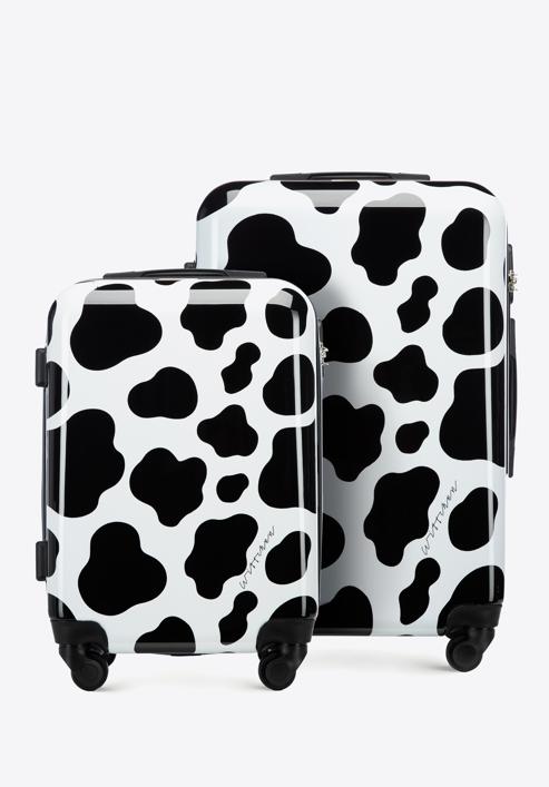 Set de valize ABS cu imprimeu animal print, negru - alb, 56-3A-64S-Z, Fotografie 1