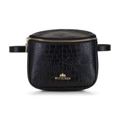 Borsetă de damă din piele cu model dreptunghiular, negru - auriu, 92-4E-655-1C, Fotografie 1
