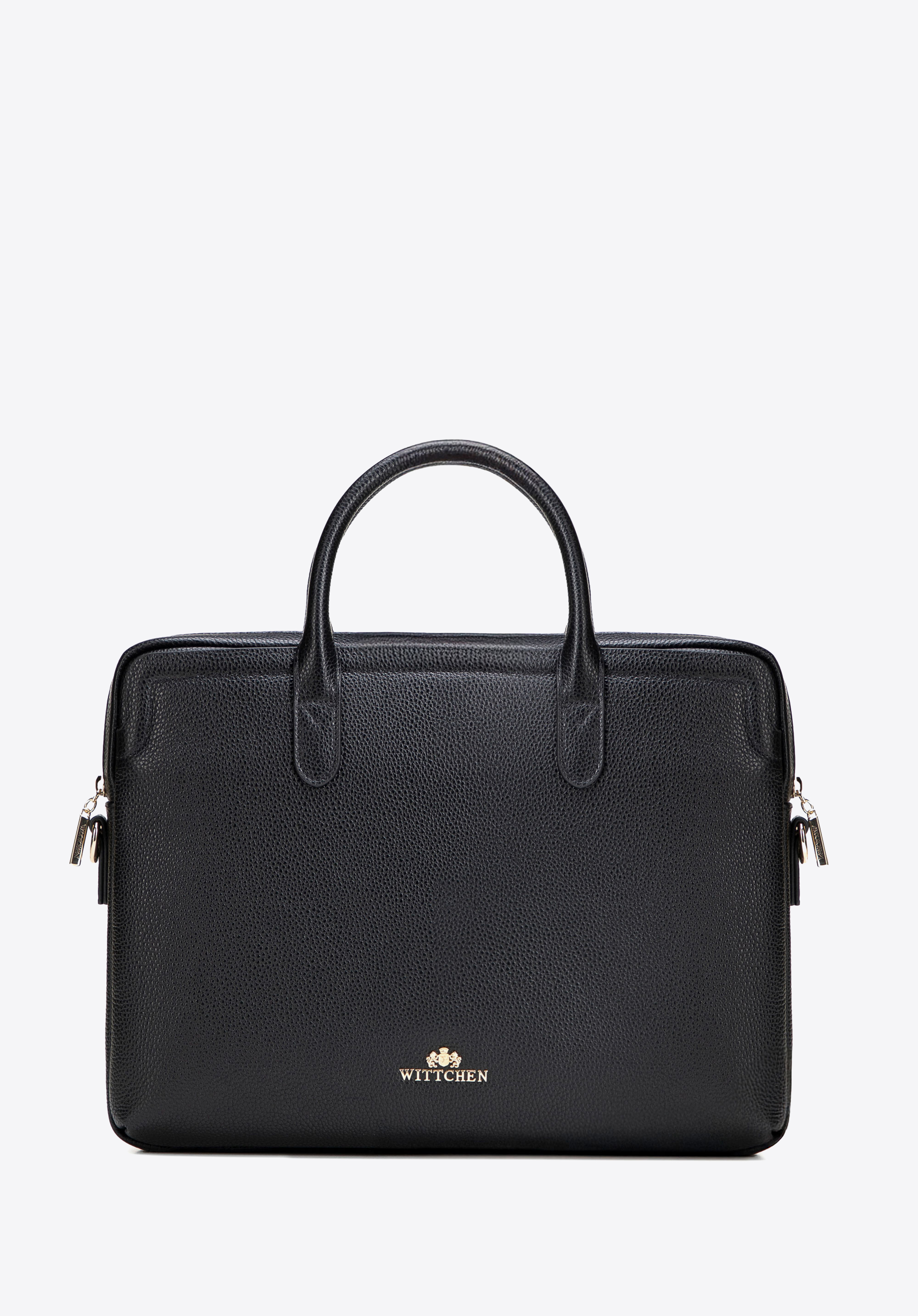 Geantă de laptop pentru femei, din piele granulată, de 15,6”, negru - auriu, 102-4E-620-1G, Fotografie 1