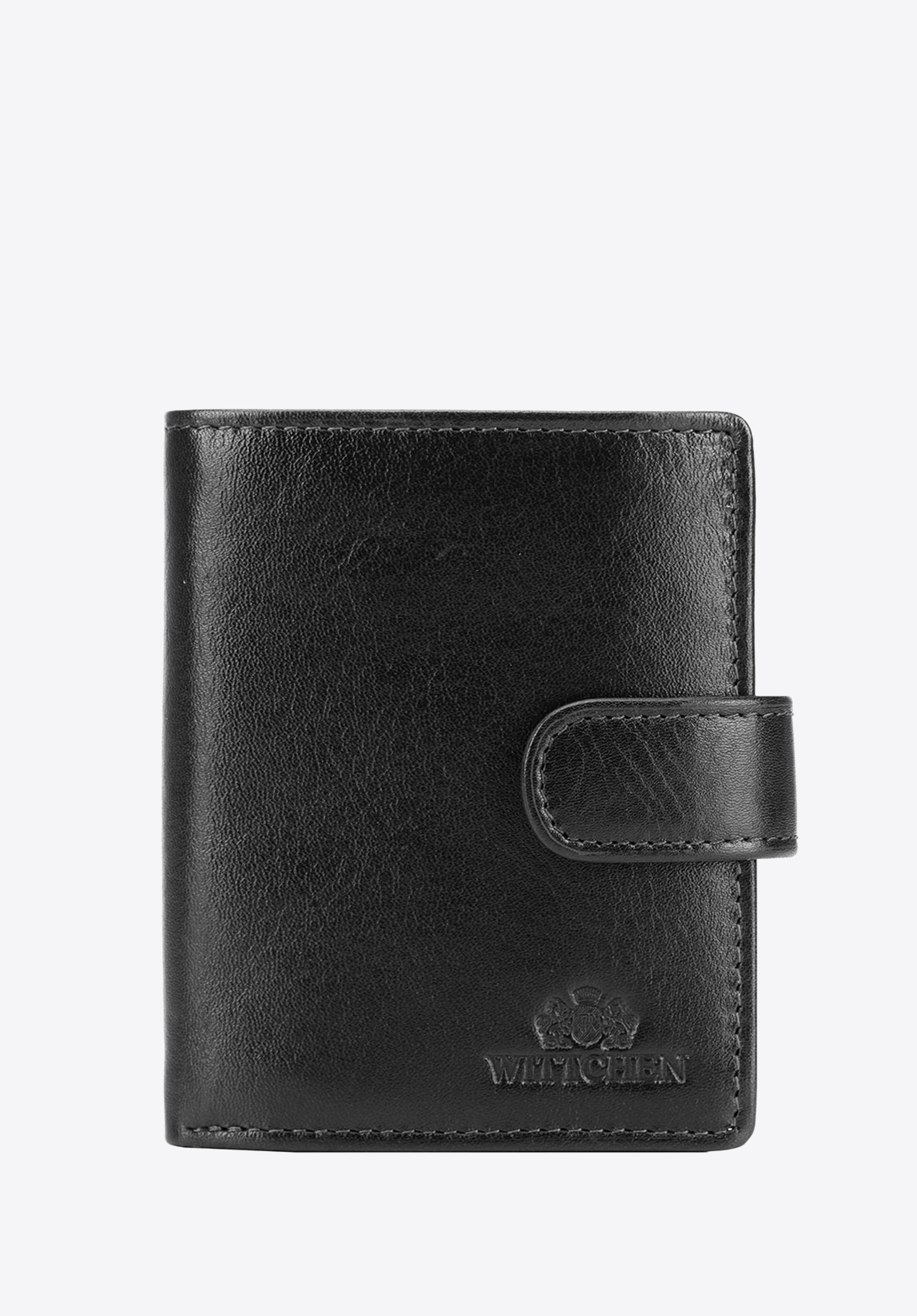 Portofel din piele unisex prins cu fermoar, negru - auriu, 21-1-024-L10, Fotografie 1
