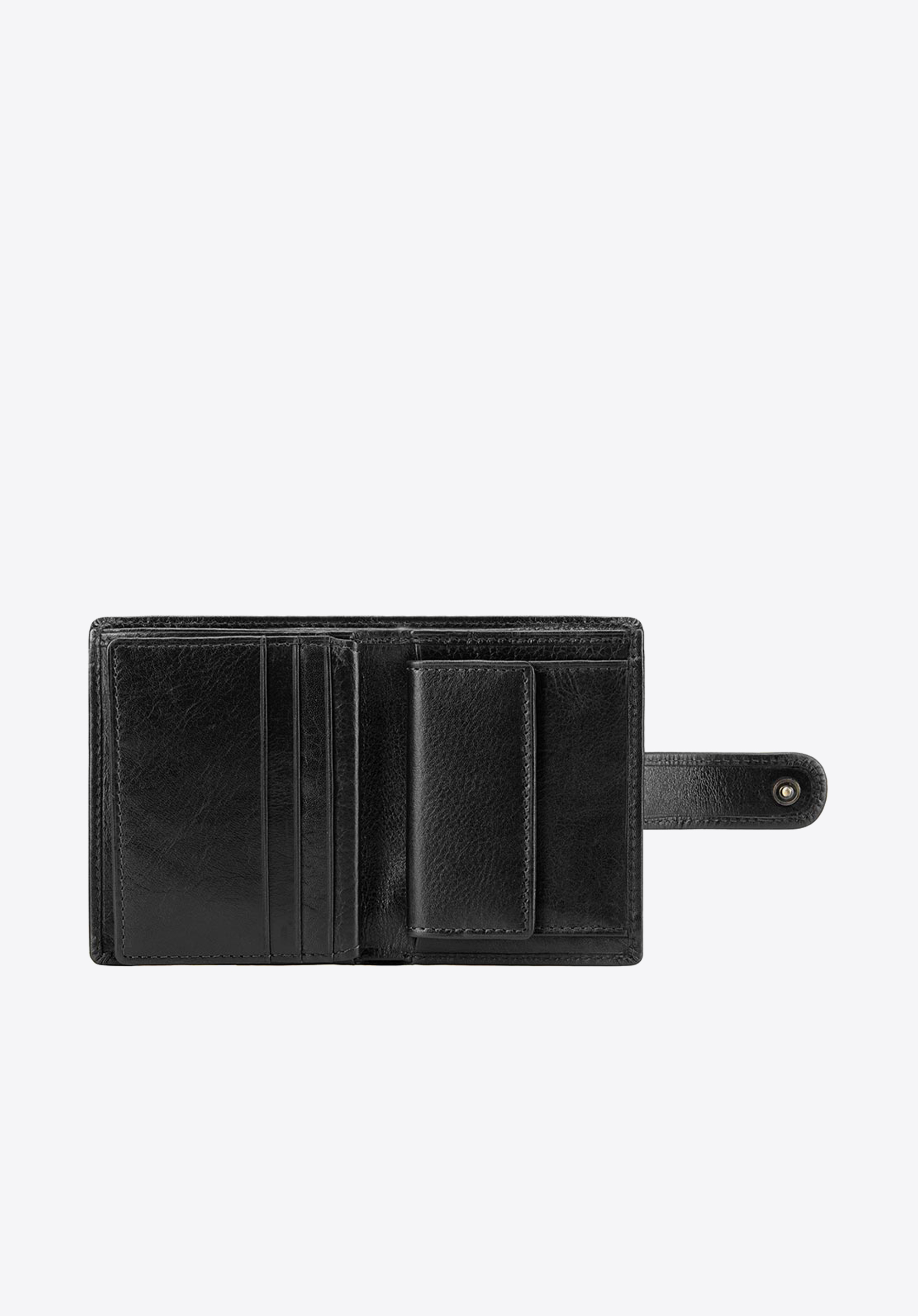 Portofel din piele unisex prins cu fermoar, negru - auriu, 21-1-024-L10, Fotografie 1