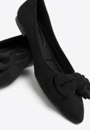 Balerini de damă din piele întoarsă cu fundiță, negru, 98-DP-204-9-39, Fotografie 7