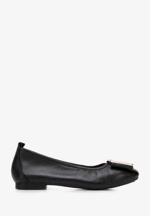 Pantofi din piele moale cu cataramă, negru, 94-D-951-1-35, Fotografie 1