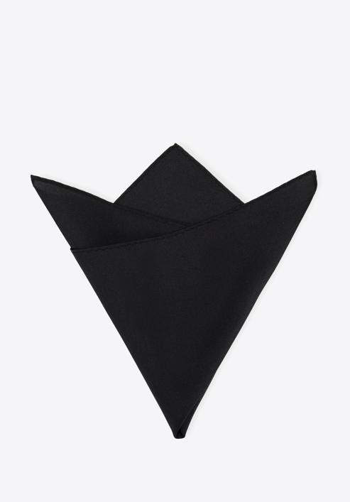 Batistă de buzunar din mătase într-o singură culoare, negru, 96-7P-001-5, Fotografie 2