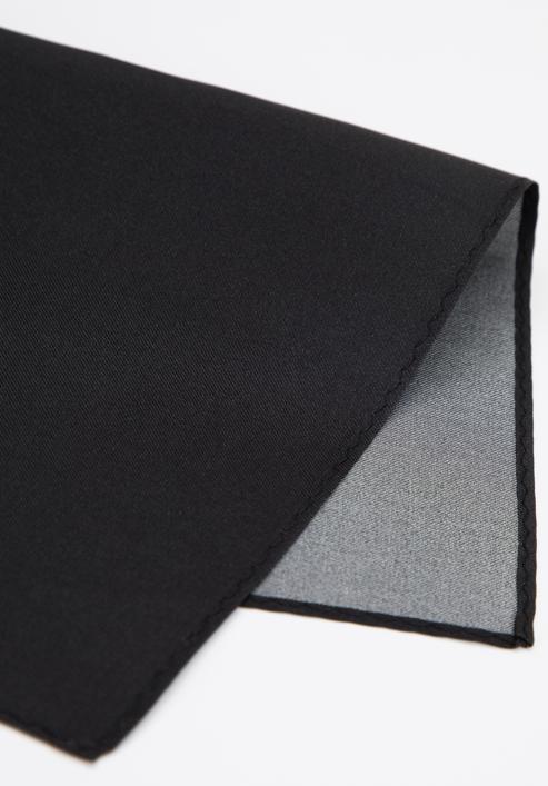 Batistă de buzunar din mătase într-o singură culoare, negru, 96-7P-001-5, Fotografie 5