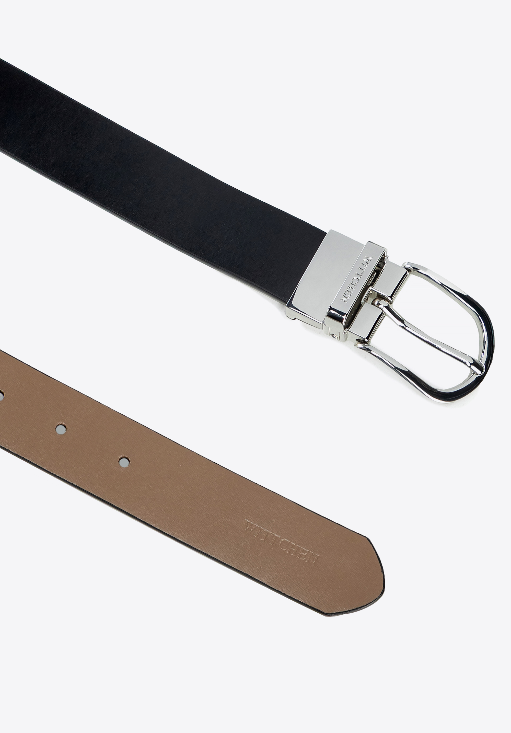 Curea din piele pentru femei cu cataramă mare, negru - bej, 101-8D-200-19-XL, Fotografie 1