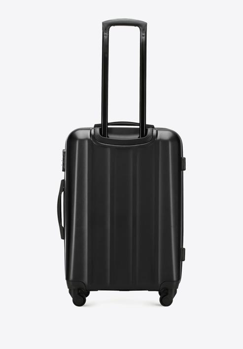 Un set de valize din policarbonat facturat, negru, 56-3P-11S-35, Fotografie 4