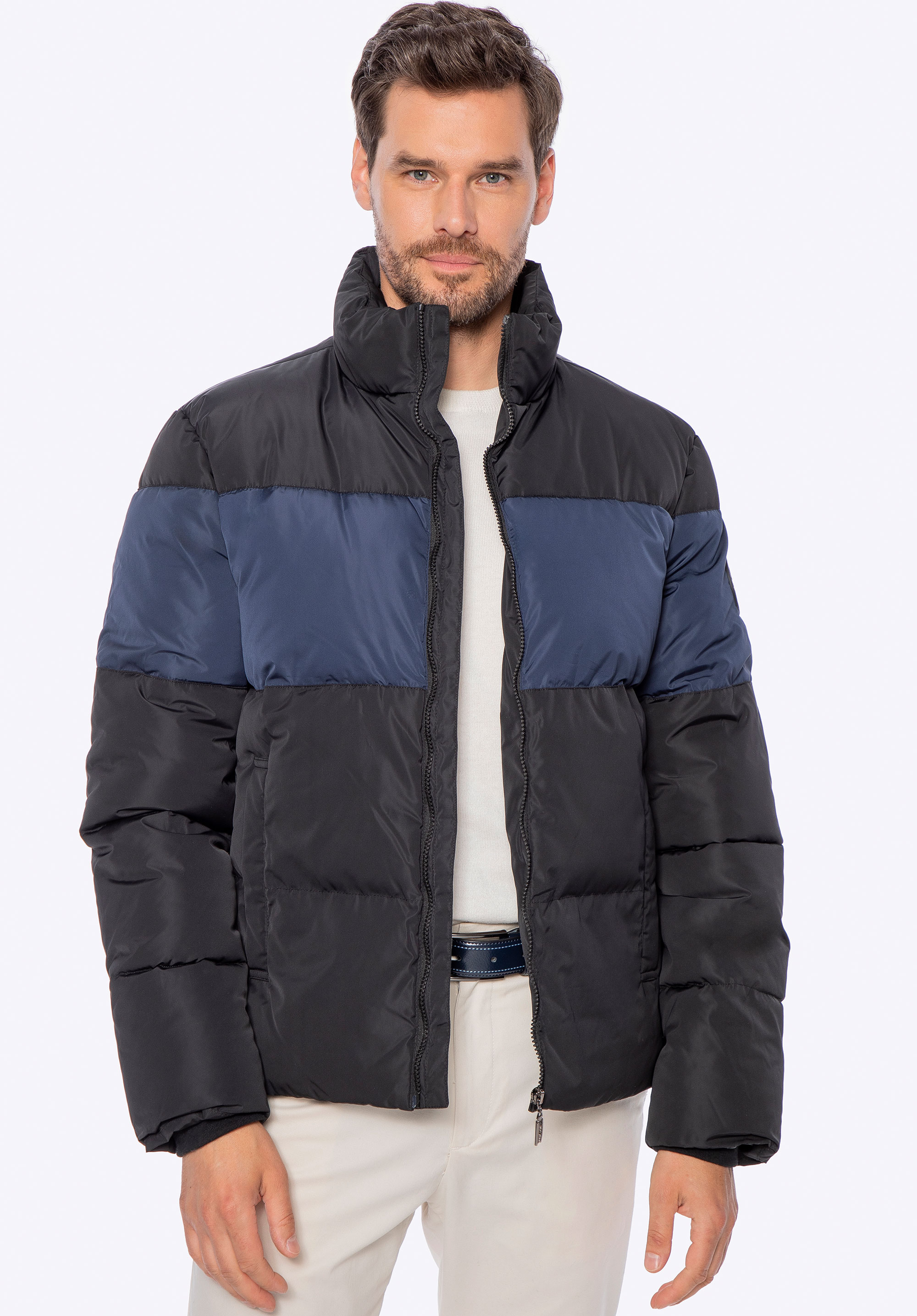 Jachetă căptușită pentru bărbați, negru - bleumarin, 97-9D-951-1N-XL, Fotografie 1