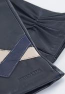 Mănuși damă din piele contrastante, negru - bleumarin, 39-6-645-GC-S, Fotografie 4